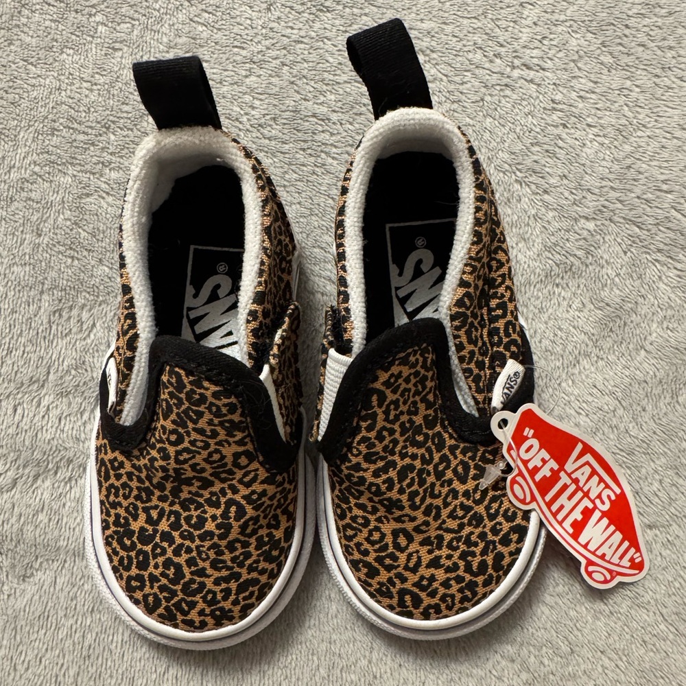 Vans Toddler Classic Slip-On V Shoe - Leopard Brown/Black